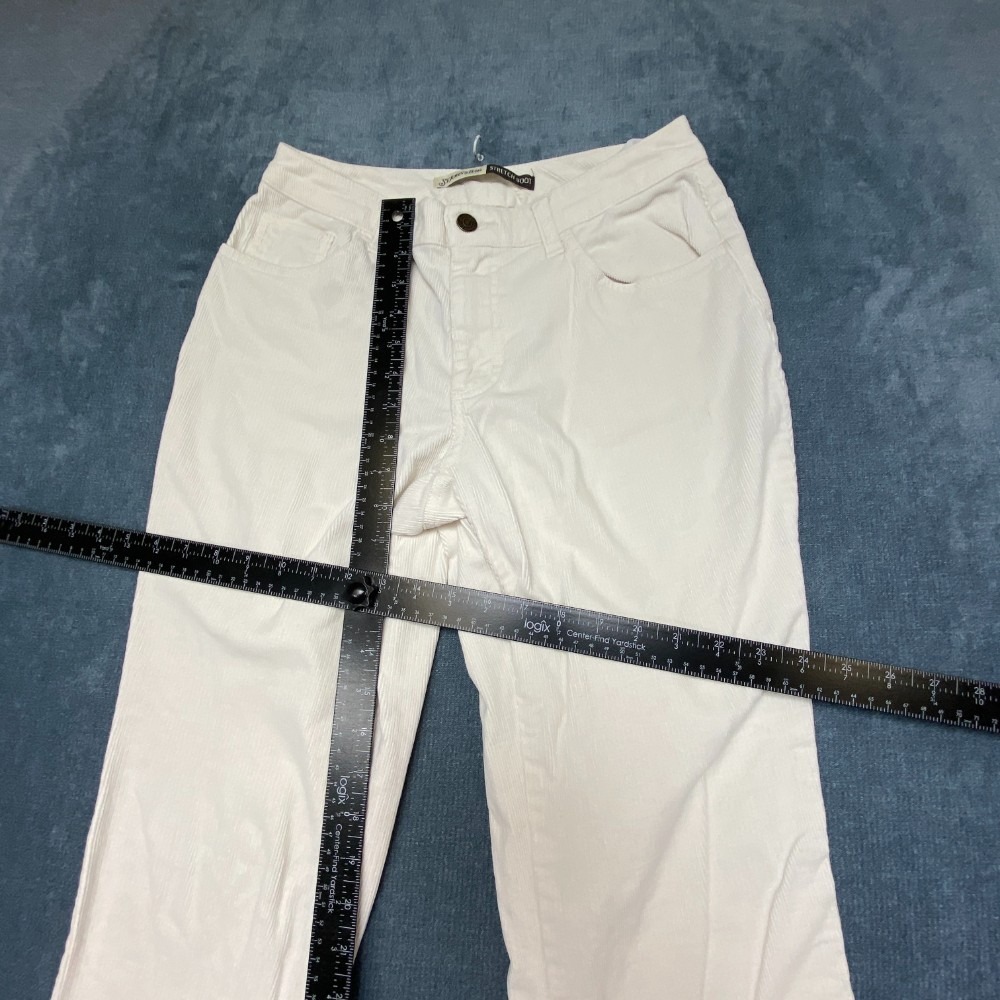 St. John's Bay Stretch Bootcut Corduroy Pants Womens 4 White Cotton Mid Rise - Picture 8 of 16
